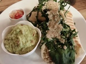 breakfast burrito at The Pitted Date in Playa Del Carmen