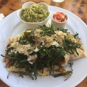 breakfast burrito at The Pitted Date in Playa Del Carmen