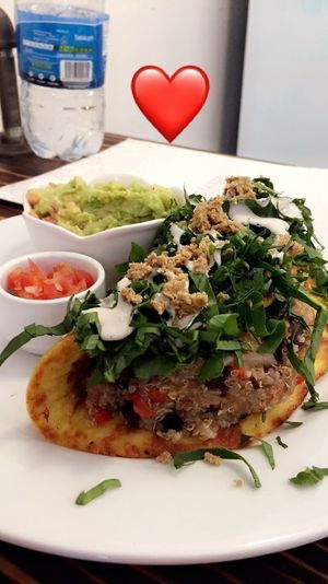 Vegan omelette  at The Pitted Date in Playa Del Carmen