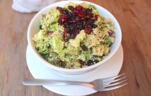 Mantra Salad with hemp seeds and dried fruit at The Pitted Date in Playa Del Carmen
