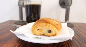 Vegan chocolate croissant  at The Pitted Date in Playa Del Carmen