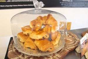 Fluffy vegan Croissants at The Pitted Date in Playa Del Carmen