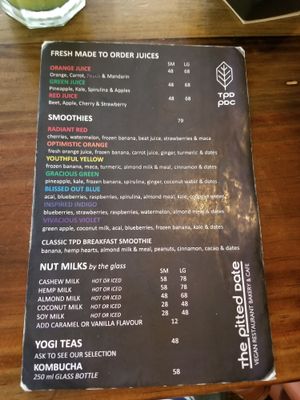 Drink menu at The Pitted Date in Playa Del Carmen