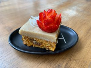 Carrot cake (very sweet but amazing) at The Pitted Date in Playa Del Carmen