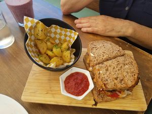 Tasty sandwich at The Pitted Date in Playa Del Carmen