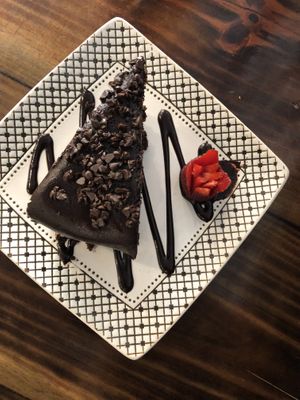 Plant based chocolate cake  at The Pitted Date in Playa Del Carmen