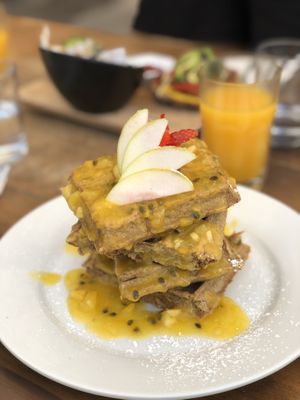 Yummy waffles at The Pitted Date in Playa Del Carmen