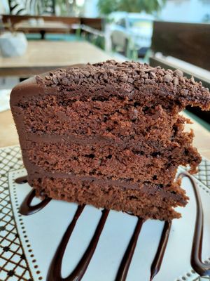 3layer chocolate cake at The Pitted Date in Playa Del Carmen