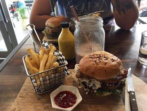 Beyond burger 😍🥑 at The Pitted Date in Playa Del Carmen