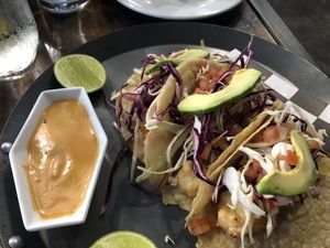 Baja tacos at The Pitted Date in Playa Del Carmen