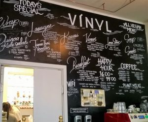 Menu (all vegan) at Kaffi Vinyl in Reykjavik