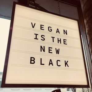 Promoting the vegan gospel! at Kaffi Vinyl in Reykjavik