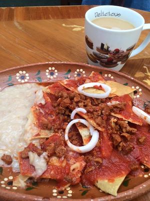 Chilaquiles at Cholu Market in Cholula