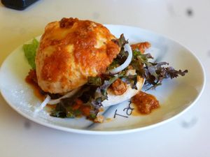 Pambazo poblano at Cholu Market in Cholula