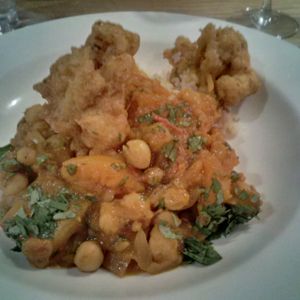 Butternut squash and chickpea curry at The Three Fishes in Great Mitton