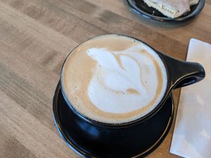 Vegan pumpkin latte (oat milk) at Flying Joe Coffee in Perrysburg