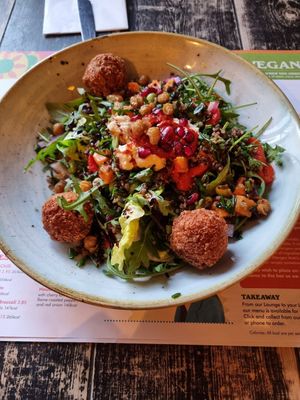 Vegan Sweet Potato and Falafel Salad. at Edmundo Lounge in Bury St Edmunds