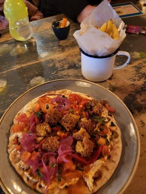 Vegan Lebanese Falafel Flatbread at Edmundo Lounge in Bury St Edmunds