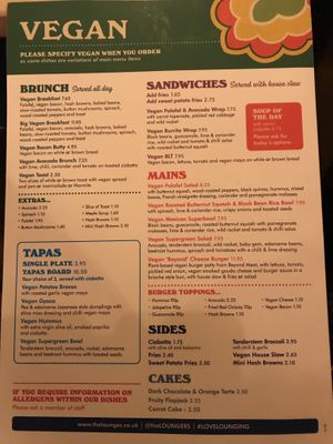 Lots of variety for vegan options!  at Edmundo Lounge in Bury St Edmunds