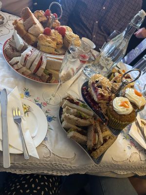 Right is vegan afternoon tea for 2, left is regular non vg for 3 people for comparison  at Taste of Shrewsbury in Shrewsbury
