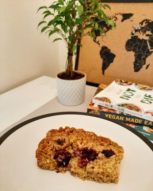Vegan banana and blueberry flapjack at Taste of Shrewsbury in Shrewsbury