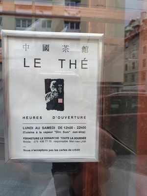 Opening hours at Le Thé in Geneva