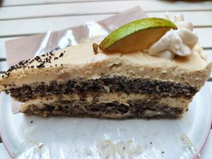 Pear & poppy cake. Incredible tasty! at Ginko - Greenhouse in Graz