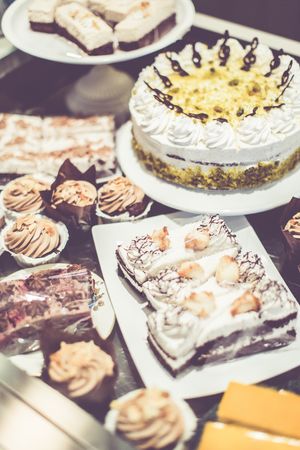 All vegan cakes from our own bakery at Ginko - Greenhouse in Graz