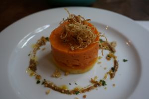 Sweet potato tartine (vegan) at ivlo in Paris