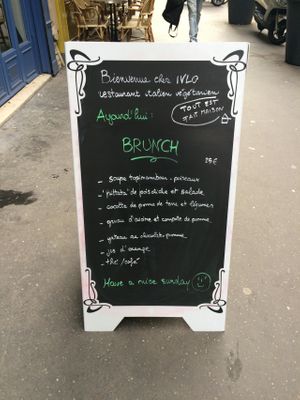 Sunday brunch menu at ivlo in Paris