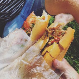 Fried tofu bahn mi & bbq seitan bahn mi at Cuong's Vegan Sandwiches in Boston
