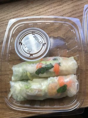 Spring rolls at Cuong's Vegan Sandwiches in Boston
