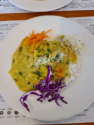 Curry with seitan at Hicuri in Granada