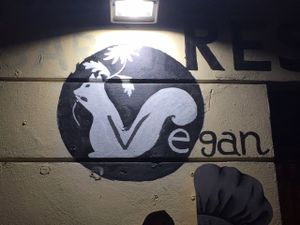 Restaurant outdoor sign at Hicuri in Granada