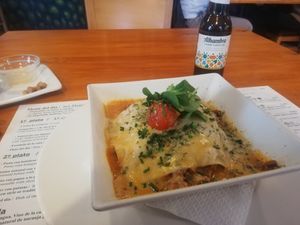 Veggie lasagne at Hicuri in Granada