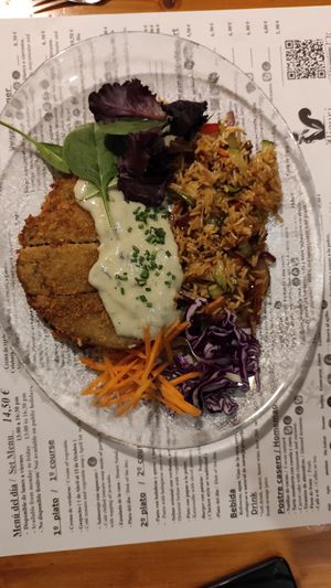 Cordon bleu au seitan at Hicuri in Granada