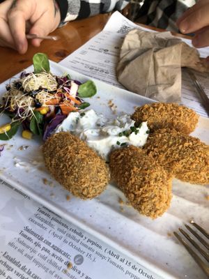 Las mejores croquetas de shiitake del mundo  at Hicuri in Granada