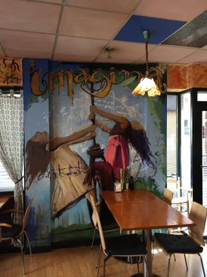 Beautiful artwork inside Hicuri. at Hicuri in Granada