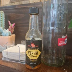 Hot sauce. I know it's only 3 out of 5 but it made my eyes water 😆 at Hicuri in Granada