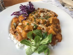 Second plate chosen was a seitan tikka masala    at Hicuri in Granada