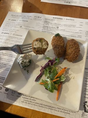 Shiitake croquettes   at Hicuri in Granada
