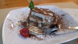 almond tiramisu at Hicuri in Granada