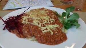 spaghetti bolognaise at Hicuri in Granada
