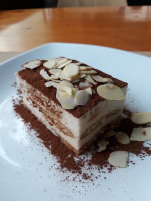 Mindblowing almond tiramisu that was literally to die for at Hicuri in Granada
