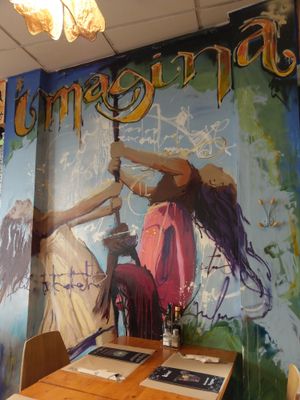 That's one if the walls inside   at Hicuri in Granada