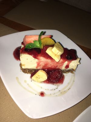 Cheesecake with forest berries. at Hicuri in Granada