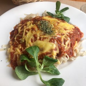 Pasta bolognese at Hicuri in Granada