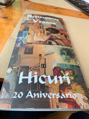 All vegan menu. A la carte or pick the meal of the day at Hicuri in Granada