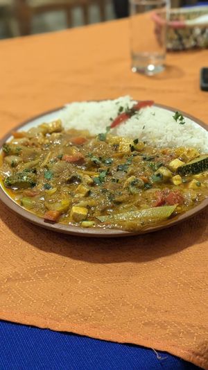 Indian Curry - Vegetarian with Tofu (39PEN) at Chilli Heaven in Huaraz