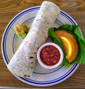 Vegan Breakfast Burrito at Blue Willow in Tucson